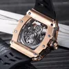 Wristwatches OBLVLO Diamond Bezel 3D Dragon Automatic Mechanical Watch For Men Sapphire Glass Luminous Skeleton Waterproof