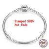 Bärade handgjorda original Fina smycken 925 Sterling Silver Charm Armband Mjuk slät Snake Benarmband för kvinnor 240423