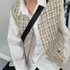 Мужские куртки корейские элегантные жилетные пальто осень плетеная модная куртка мужская женская тенденция универсальный персонализированный жилет унисекс V-образный