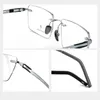 Zonnebrillen Frames Ultra Light Pure Titanium Rimless Glasses Square Business Fashion Spektakel Optisch recept Grote maat Man 7721