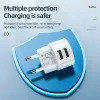 Chargers Borofone 5V 2.4A Dual USB Charger EU Plug Quick Charge Wall Charger Mobiltelefon Charging Mini Adapter Travel Charger för iPhone