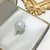 Anelli di gioielli designer anello perle anello di lusso di lusso di luna di alta qualità Sier sier acqua dolce a sore diamanta anello perle dimensioni regolabili nobilità