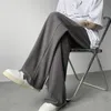 Summer Pleated Pants Men Fashion Oversized Ice Silk Pants Men Japanese Streetwear Hip-hop Loose Straight Pants Mens Trousers 240423