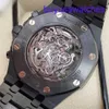 APカレンダーリストウォッチロイヤルオークシリーズオールブラックセラミック26343ce Tourbillon Hullowed Out Automatic Mechanical Mens Watches