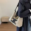 Bolsas de designer de Cellin Senior para mulheres, estilo de férias, tecido grande para mulheres novas bolsas de grama na moda de praia com logotipo original com logotipo original