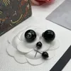 Stud Earrings Anti-allergy Simple Temperament Black Jelly Ball