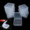 Bins 10pcs/Set Square Storage Box transparente Plastikkoffer Perlen Ohrringe Schmuckverpackung kleiner Kasten Schmuck Organizer 9.5/8.5/7,5 cm