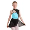 Girl Dresses Children Girls Classical Dance Clothing Sleeveless Lyrical Tight Fitting Gymnastics Ballet Latin Sequined Figure Dancewear