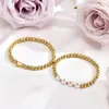Braccialetti in oro a filo oro design in acciaio inossidabile Bracciale a forma di cuore Impile Trendy Bangle in perline unisex