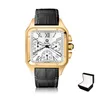 Men039s Automatyczny zegarek mechaniczny Warun Santo Gold Stael Stael Case Skórzowy pasek W2SA Sixhand Sapphire Tarf FA7842999