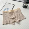 Sous-pants 1pc hommes Mid-Rise Ice Silk Pager Boxers Brief