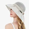 Brede rand hoeden zomer voor vrouwen bongrace veter boog strand hoed stevige kleur opvouwbare zon vizieren caps sombrero