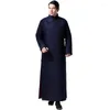 Etniska kläder linnet Taoist Cloak Monk Zen Robe Winter Meditation Cape Warm Buddhist Cotton vadderad jacka Traditionell kinesisk för män