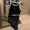 Diseñador Falda de punto bordado Halter Sexy Halter Slim Fit Dress Women Women Casual Knit Sfutda