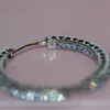 Autentyczny 925 Sterling Srebrny Patel Hoop Hoop Clear CZ do kolczyków stadnina biżuteria 296319cz Moda Prezenty Kolczyki