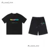 Herr t-shirts Trapstar Tracksuits Designer broderi bokstav lyxig svart vit grå regnbåge färg sommar sport mode bomullsladd