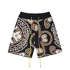 Trendy RHUDE Letter Totem Jacquard Knitted Woolen Casual Shorts Men's and Women's American High Street Capris
