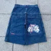 Shorts féminins streetwear baggy y2k denim sport de poche motif de lettres de poche hommes et femmes rétro harajuku hip hop pantalon lâche