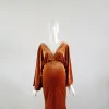 Sukienki 2021 Winter Velvet Boho Boho Długie sukienka do sesji zdjęciowej Bohemian macierzyńska aksamitna fotografia bodycon sukienka vneck