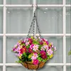Decorative Flowers Garden Wedding Layout Outdoors Home Decor Silk Chain Hanging Baskets Flower Basket DIY