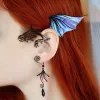 Earrings Fashion Non Piercing Ear Clips Earring Iridescent Butterfly Fishtail Dragon Ear Cuffs Hook Women Fairy Halloween Jewelry Gift