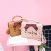 Shoulder Bags Pink Kawai Embroidery Bow Handbags For Women 2024 Lolita Bussiness Bag Cute Cookie Crossbody Flaps Female Messenger