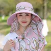 Brede rand hoeden thee-plukken zon mode vrouwen bedek gezicht opvouwbare panama hoed outdoor mannen ademende anti-uv bucke cap