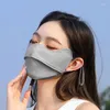 Lenços de ciclismo máscara de face de seda UV Proteção solar ajustável Bandana respirável caçando esportes de esportes homens 1pc