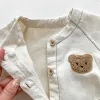 One-Pieces Baby Boy Romper Clothes Summer Newborn Bear Onepiece Baby Romper Jumpsuit Girl Short Sleeve Cotton Toddler Playsuit Overalls