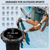 Relógios de pulso eigiis ke3 bluetooth chamado smart watch masculino com tela de toque completa Relógio de monitor de saúde com lanterna Men Smartwatch para iOS Android 240423