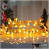 Dekoracja 2022 Rok Boże Narodzenie Xmas Wesoły liter LED TAG LIGHT String Fairy Garland Home Noel Drop dhctp