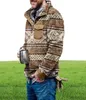 Vestes en toison masculine plaid aztèque quart de zip bouton zip bouton sherpa flou swearts swetshirts d'hiver chaud