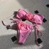 2024 Summer Mujeres Bikinis sin tirantes Brasil Bíqui Bíqui Traje de Bano Mujeres sólidas Dos piezas Traje de baño traje de baño Weachwear 240424