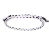 Bangle 3 PCs/Set Herren Armbänder Klassiker 925 Silberschild Armbänder Schwarzweißes handgefertigtes Knoten Seil 2023 Trendy Set Schmuck