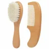 Toys nouveau-né bébé laine naturelle bébé brosse en bois peigne brosse à cheveux neurée