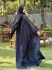 Vêtements ethniques Eid Black Mariffon Batwing Open Kimono Abaya Dubai Luxury 2024 Summer Muslim Modest Robe Kebaya Islam Abayas pour les femmes