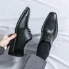 Casual Shoes Gentleman Stylish Pointed Oxford Men Brown Soled Office Wedding Party Man Crocodile Texture Leather Shoe