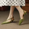 Sandalen 2024 vrouwen lente zomer mode aankomst kwaliteit echt leer hoog hakken schoenen vrouw feest casual kantoor dame