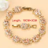 Strands Set di collana di lusso Zirconia Cubic Zirconia Leggeri anello bracciale Bracciale Gold Women Wedding Gioielli Set