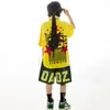 Stage desgaste infantil Roupas de dança de hip hop Camisa verde calças amarelas roupas de rua soltas meninos meninas de jazz figurino BL12837