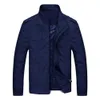 Chaquetas para hombres para hombres chaqueta casual de color sólido collar top dos bolsillos con cremallera chaqueta de bombardero cerrada primavera y otoño2404