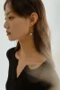 Earrings Brass With 18K Gold Long Ball Drop Earrings Women Jewelry Punk Party Gown Runway Korean Japan INS Fashion