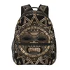 Backpack Aztec Sun God Gold And Black For Girls Boys Travel RucksackBackpacks Teenage School Bag