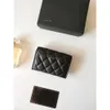 C Fashion Designer Women Card Holders Fold Flap Classic Pattern Caviar Lambskin Wholesale Black Woman Small Mini Wallet Pure Color Pebble Leather With Box