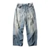 Blue Jeans Men Women Unisexe 1: 1 Best Quality Streetwear Denim Pantal