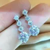 Boucles d'oreilles Luomansi 2.6CTD VVS toutes boucles d'oreilles Moisanite Femelle avec certificat 100% S925 Silver Jewelry Wedding Gift