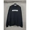 Afdrukken met capuchon balenciigss hoodies mouwen hoodie unisex trui hoge losse versie paris b lange familie lijmlijsten tape casual k09o papieren letter hb51