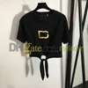 Crop Tees Top Women Designer Tshirts Letter Print T Shirts Summer Breathable Short Sleeve Crew Neck Tops Sexy Pullover