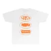2024 NOUVEAU DESIGNER FEMMES Vêtements Pur061 T-shirt à manches courtes à imprimé orange R100W90 Fashion Casual Fashion Men and Women Tshirt lâche