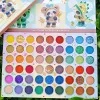 Shadow 54 Colors Cute Panda Motif Matte Eyeshadow Palette with Mirror Glitter Eye Shadow Blush Pigment Shimmer Professional Makeup